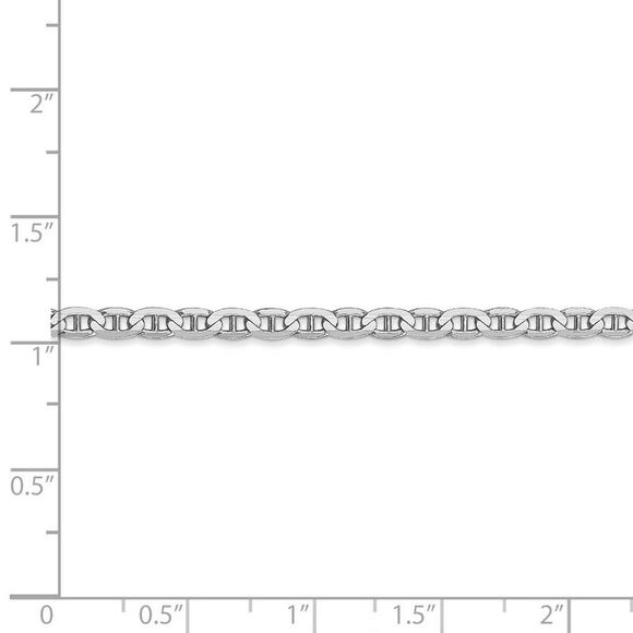 3mm Solid Concave Anchor Chain Bracelet in 14k White Gold, 7 Inch